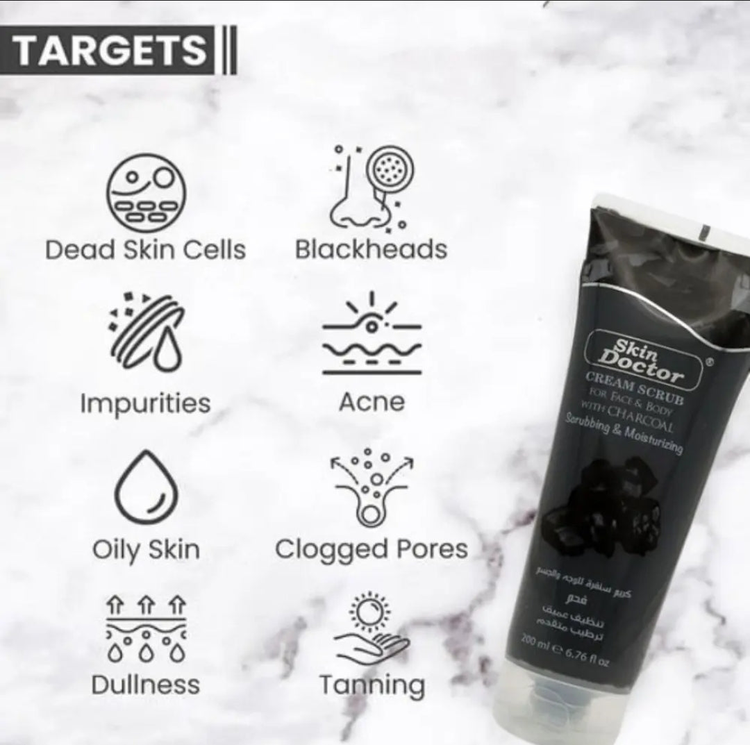 Charcoal Cream Scrub for Men & Women