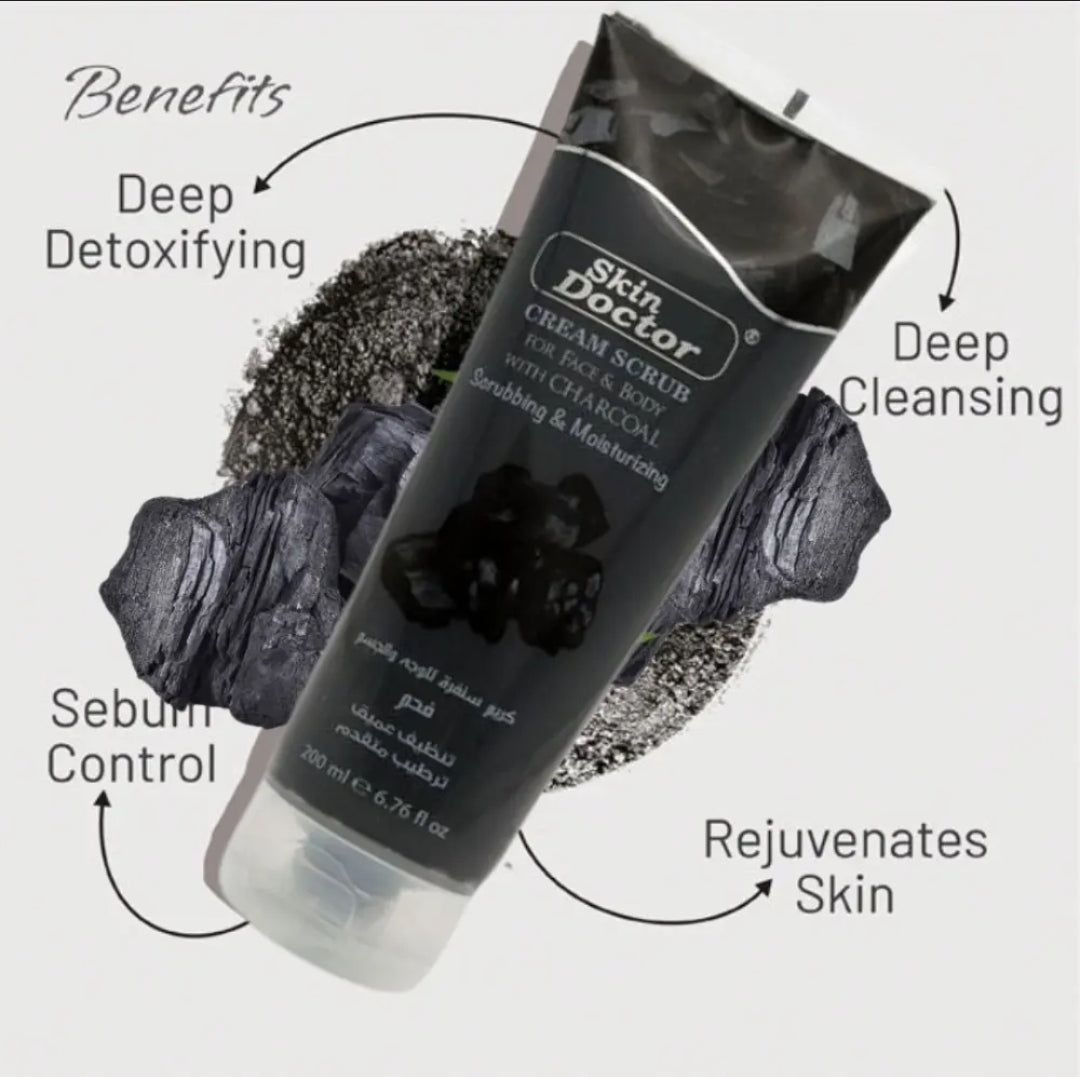 Charcoal Cream Scrub for Men & Women