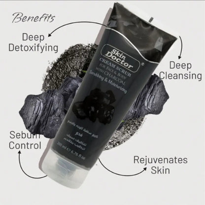 Charcoal Cream Scrub for Men & Women